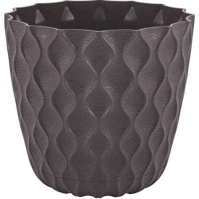 Горшок для цветов Wave D115мм с дренажной сеткой 0,65л горький шоколад (то)