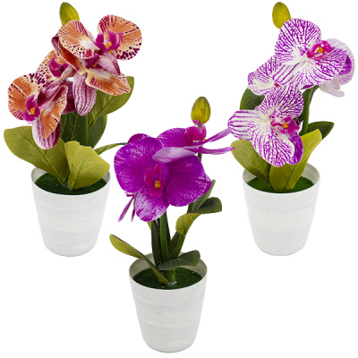 Цветок искусственный h-30см, в пластиковом горшке