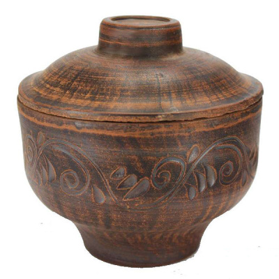 Горшок для запекания "Вьюнок" 0,4 л. ; высота -10см, ширина - 11см, длина - 11см