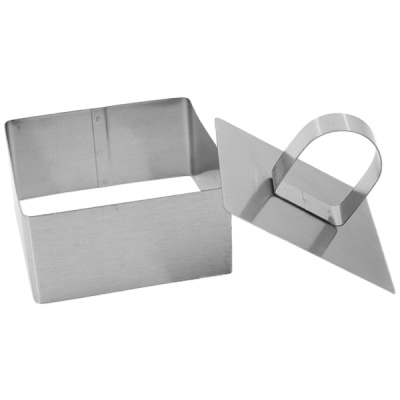 Форма кулинарная с крышкой-прессом КВАДРАТ 8*8*4см (нерж)