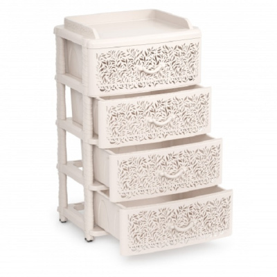 Комод 4-х секционный широкий "Аура" (слоновая кость)(то)