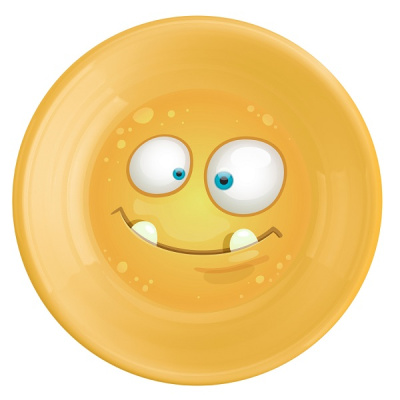 Тарелка детская глубокая с декором 185мм (желтый) (то)