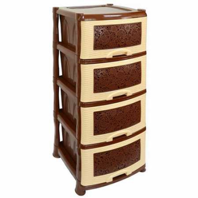 Комод 4-х секционный "Ажур" коричневый 39х47х95см