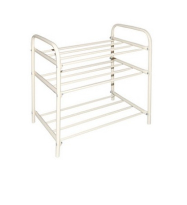 Этажерка для обуви 3-х ярусная трубка (бежевый)(хпп) (то)