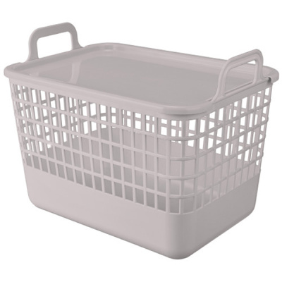 Корзина универсальная "KOBO" 15л с крыш. 320x224x255мм (Светло-бежевый) (то)