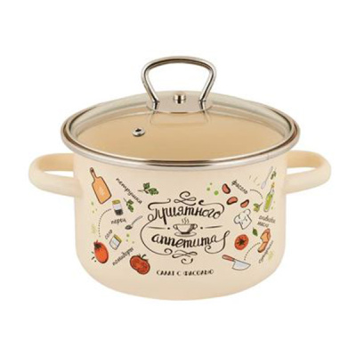 Кастрюля эмал цил Приятного аппетита 4,0л ТМ Appetite