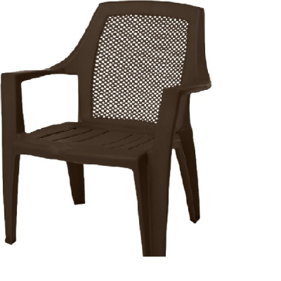 Кресло DeVeranda садовое 580x625x880 мм, квадратная сетчатая спинка, горький шоколад (то)
