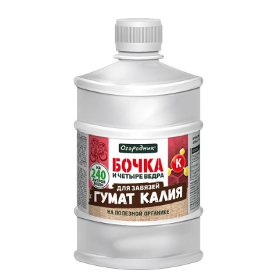 Удобрение органич. "Бочка и четыре ведра" гумат калия 600мл 9шт
