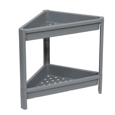 Этажерка угловая VIKEA 2-х ярусная (серый) (то)