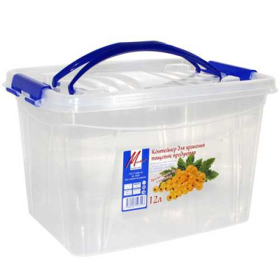 Контейнер для хранения пищевых продуктов с ручкой (12л) прозрачный