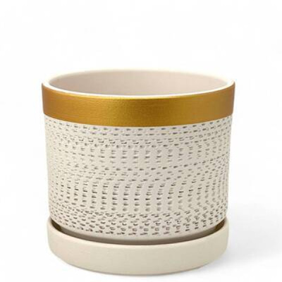 Горшок цилиндр Брюссель бел/зол.N2 d15см