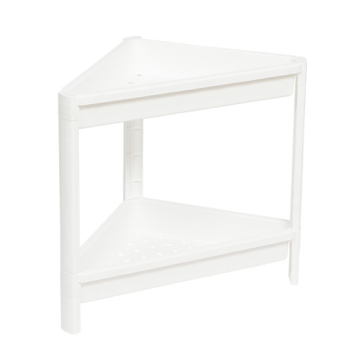 Этажерка угловая VIKEA 2-х ярусная (белый) (то)
