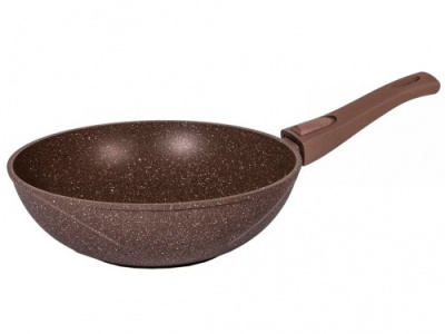 Сковорода ВОК 28 см съемн  ручка "Гранит brown"