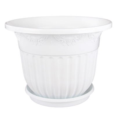 Горшок-кашпо "Лозанна" 40л с поддоном (белый)(то)