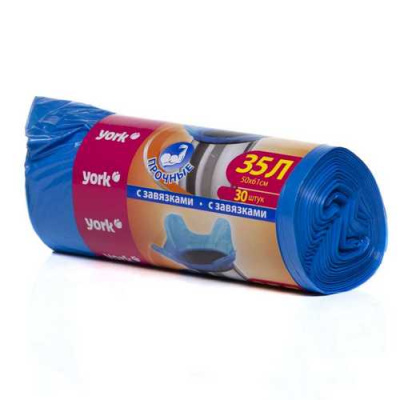 Мешок для мусора "YORK" 35 л. (30 шт) с завязками