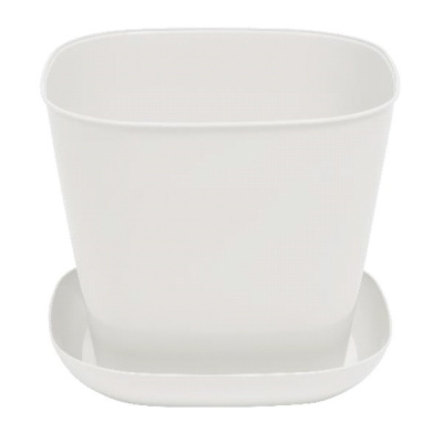 Кашпо квадратное 3,7л. с поддоном (белый)