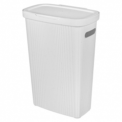 Корзина для белья узкая 45л "VELVET" 450*290*630мм (св.серый флэк)(то)