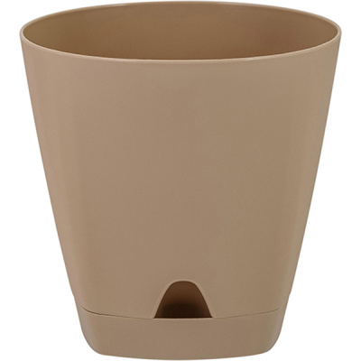Горшок для цветов AMSTERDAM D110 с прикорневым поливом 0,65л молочный шоколад
