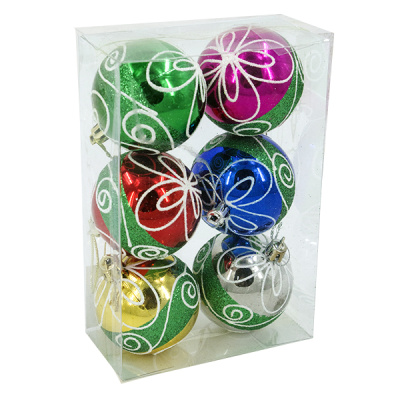 Шары елочные 6см, 6шт 