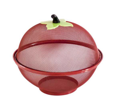 Фруктовница с крышкой 24 см металлическая ФРУКТ