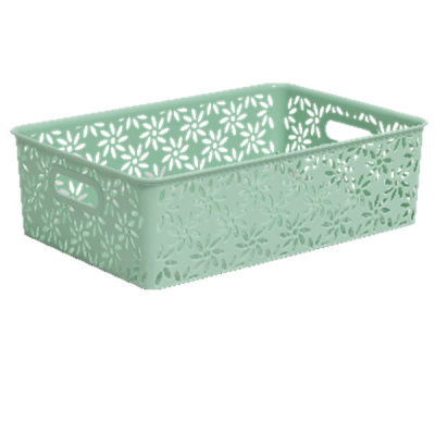 Корзинка "Ромашки" 7,5л  350х245х105мм (нефрит) (то)