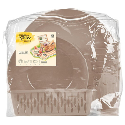 Набор для пикника Vanilla на 5 персон (18пр) латте (то)