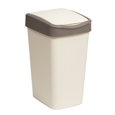 Ведро для мусора с подвижной крышкой 10л "Tandem" (слон.кость/шоколад)