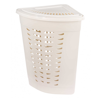 Корзина для белья угловая 45л. (слоновая кость) (то)