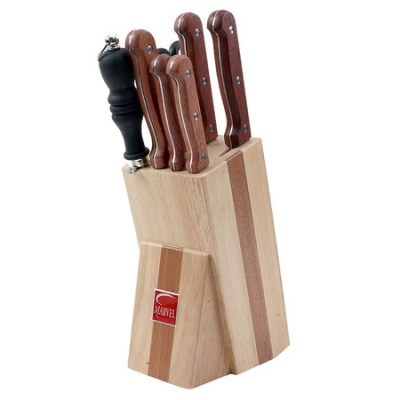 Набор ножей, 5шт,+ножницы+мусат+подставка  MARVEL