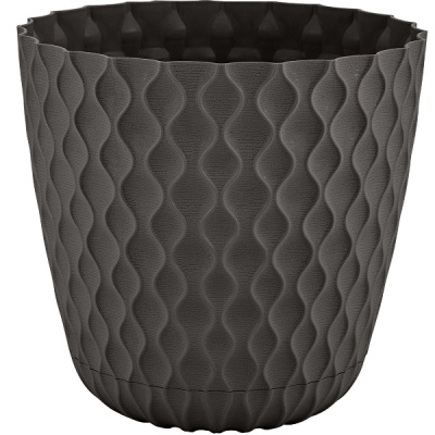 Горшок для цветов Wave D270мм с дренажной сеткой 10л горький шоколад (то)