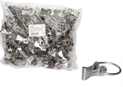 Кольцо с зажимом крокодил, 90шт, металлическое