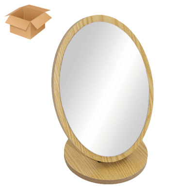 Зеркало овальное 21*14*12см,  в деревянной оправе 