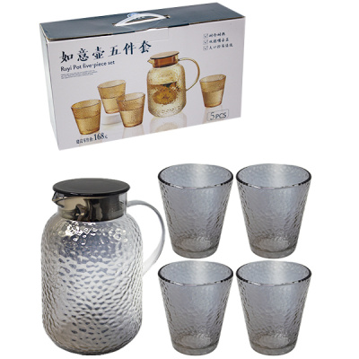 Кувшин с крышкой 1,9л + стаканы 4шт 240мл (стекло)