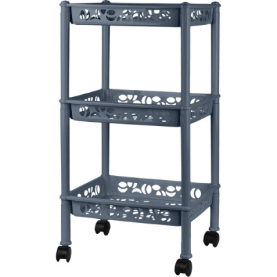 Этажерка 3-х секц.прямоугольная Light малая космический серый (то)