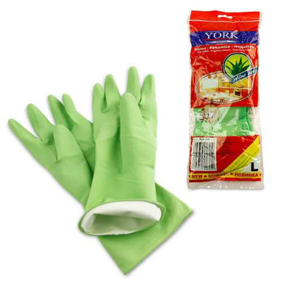 Перчатки резиновые с экстрактом Алоэ (M)