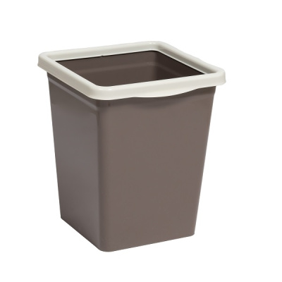Ведро для мусора с фиксатором 8,5л квадратное (шоколад/слон.кость) (то)