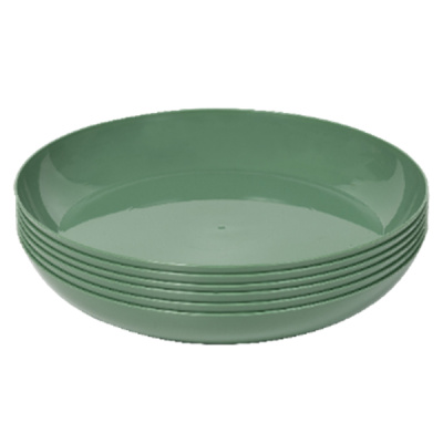 Тарелка круглая d233мм 6 шт. (темно-зелёный) (то)