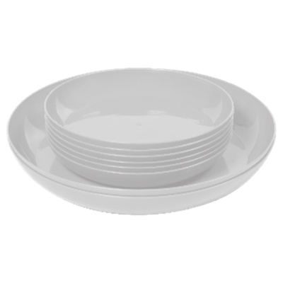 Набор тарелок 8 шт.(d255мм 2шт + d185мм 6шт) (белый) (то)