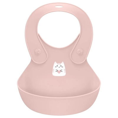 Нагрудник детский с декором 280x216x50мм (светло-розовый)(то)