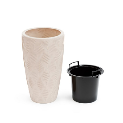 Кашпо "Флэйм" 13/61л (со вставкой) (св.бежевый) (то)