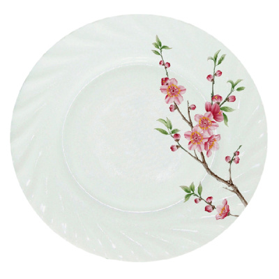 Тарелка плоская 19см JEWEL Флора 6933 (стеклокерамика)