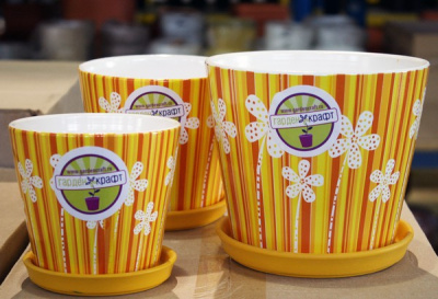 Комплект керам. горшков "Орнамент 1" 2шт