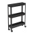 Этажерка узкая VIKEA 3-х ярусная на колесах (черный) (то)