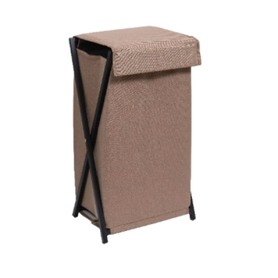Корзина складная для белья "Элит" 360х265х650мм (песочный/черный)(хпп) (то)