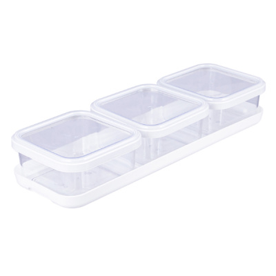 Набор емкостей для сыпучих Cubbo Scandi на подставке 3шт (0,4л)(белый) (то)