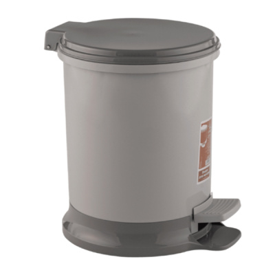 Ведро для мусора педальное 7л (серый)