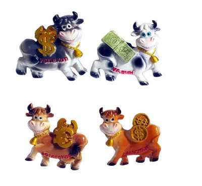 Магнит декоративный ВЕСЕЛЫЕ КОРОВКИ 6*6см