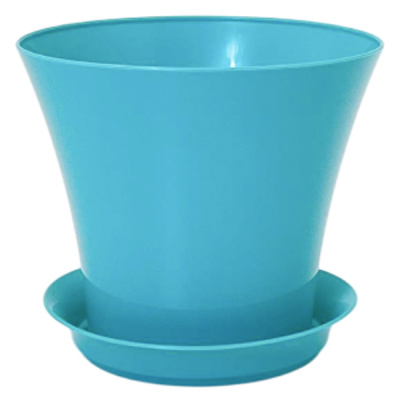 Горшок Сити 0,7л с поддоном Бирюзовый