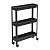 Этажерка узкая VIKEA 3-х ярусная на колесах (черный) (то)
