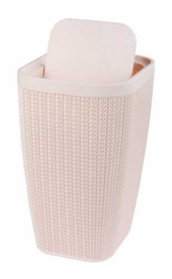 Контейнер для мусора "Вязаное плетение" 10л(бежевый) (то)